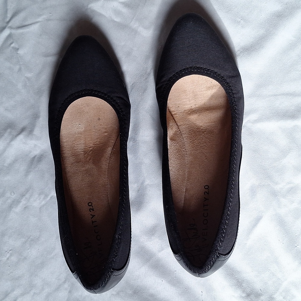 Black Stretch Wedge Shoes
